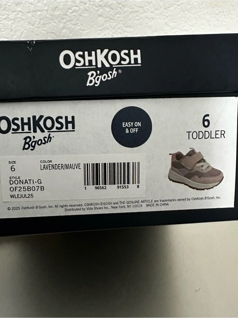 OshKosh B’gosh Toddler Girls Donati Sneakers Sz 6M